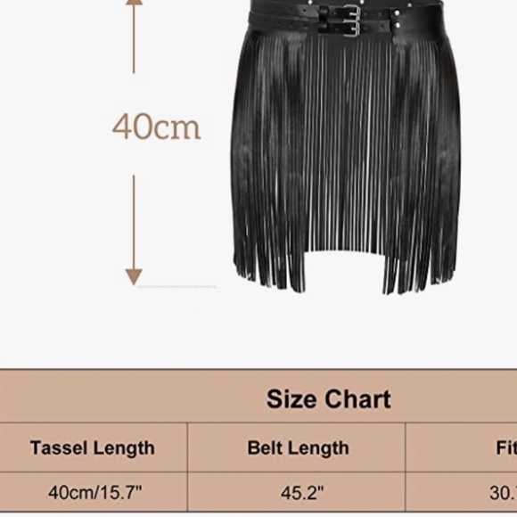 Wide Tassel Waist Belt for Women Fringe Black PU Leather Gypsy Style Belt for La